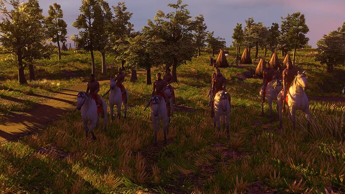 AoE III DE Lakota Elite Rifle Rider at sunset