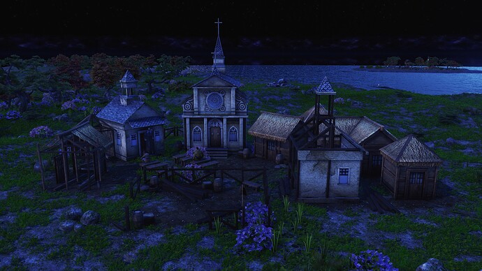 AoE III DE Jesuit Mission during the night