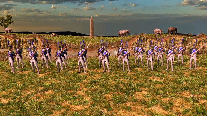 AoE III DE French Voltigeur at sunrise