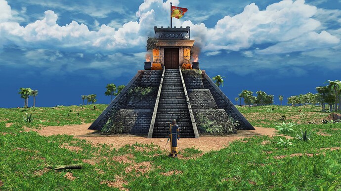 AoE III DE Aztecs Warrior Priest during the day