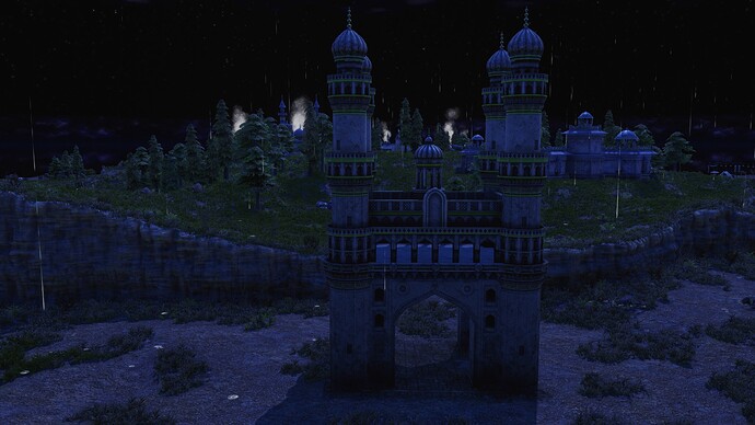 AoE III DE Charminar Gate during the night
