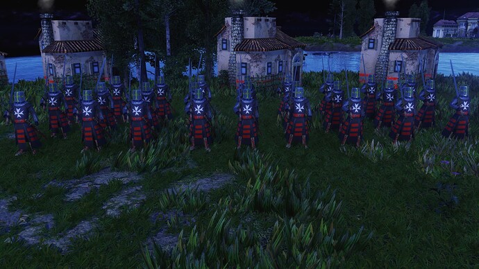 AoE III DE Maltese Guard Teutonic Knight Hospitaller during the night