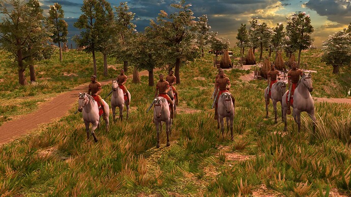 AoE III DE Lakota Elite Rifle Rider at sunrise