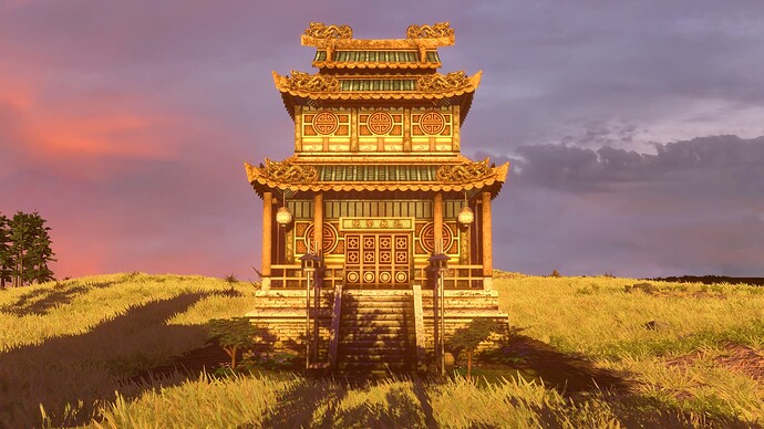 AoE III DE Confucian Academy at sunset