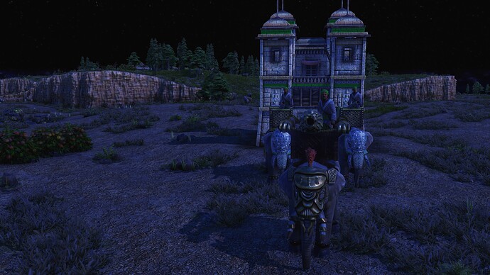 AoE III DE Indians Mansabdar Siege Elephant leading Disciplined Siege Elephant during the night