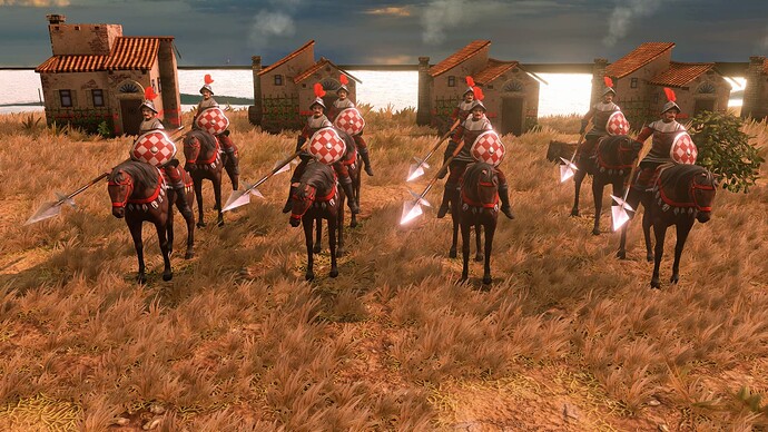 AoE III DE Spanish Garrochista Lancer at sunrise