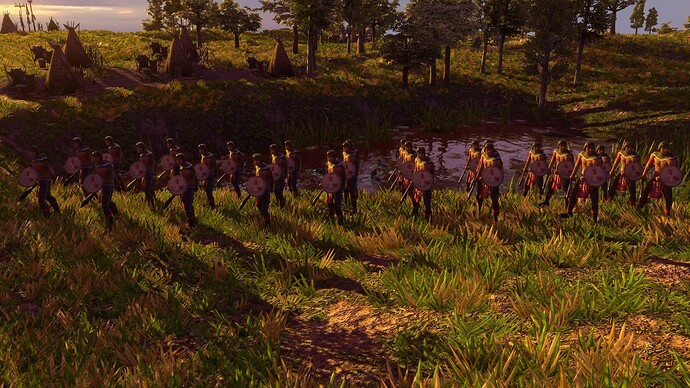 AoE III DE Lakota Elite Club Warrior at sunset