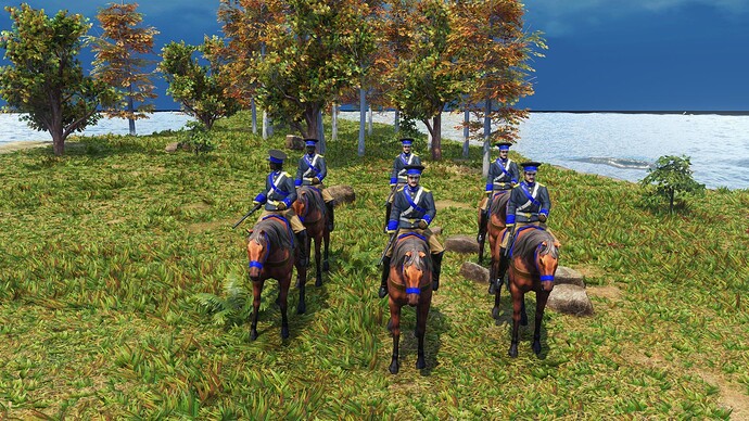 AoE III DE United States Guard Carbine Cavalry during the day