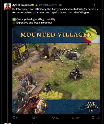 AoE4 Mounted Villagers