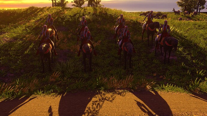AoE III DE Lakota Elite Axe Rider at sunset
