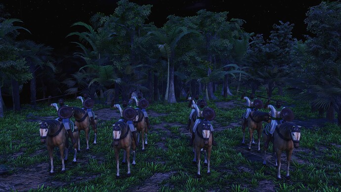 AoE III DE Ethiopians Javelin Rider during the night