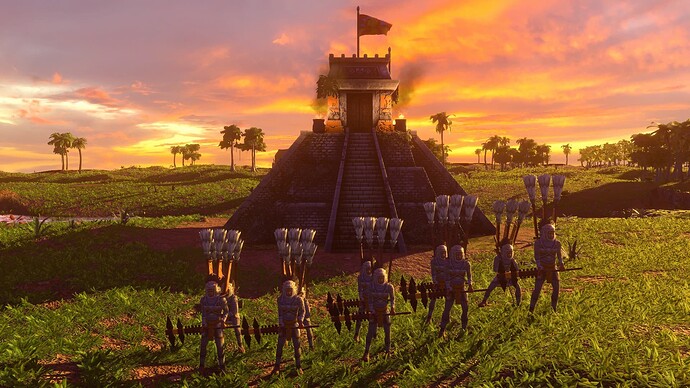 AoE III DE Aztecs Skull Knight at sunset