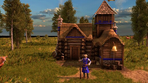 AoE III DE Default Germans Explorer at sunrise