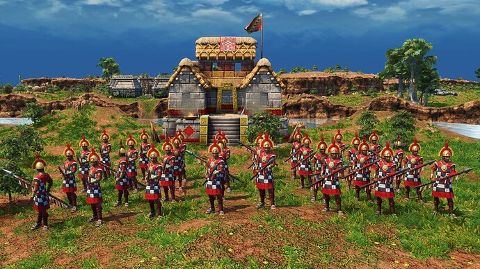 AoE III DE Inca Champion Plumed Spearman during the day