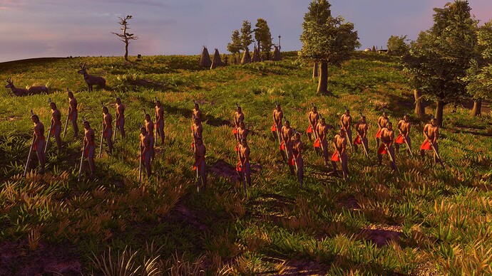 AoE III DE Lakota Elite Wakina Rifle at sunset