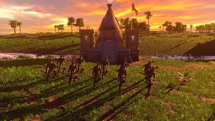 AoE III DE Aztecs Arrow Knight at sunset