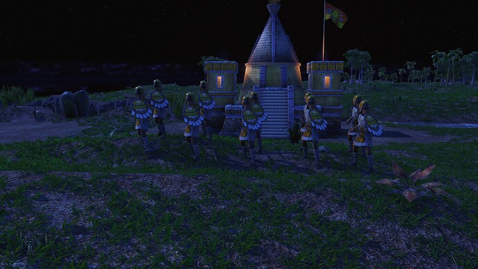 AoE III DE Aztecs Eagle Runner Knight during the night