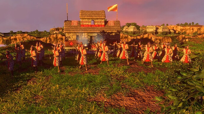 AoE III DE Inca Bolas Warrior at sunset