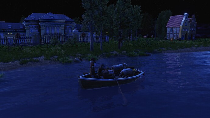 AoE III DE Cargo Boat during the night