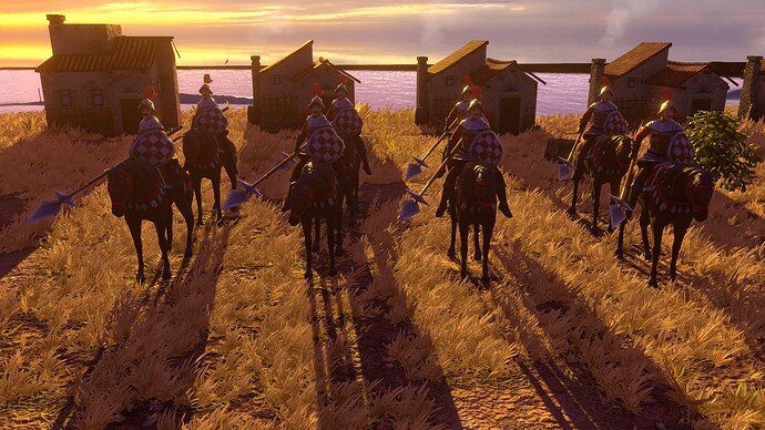AoE III DE Spanish Garrochista Lancer at sunset