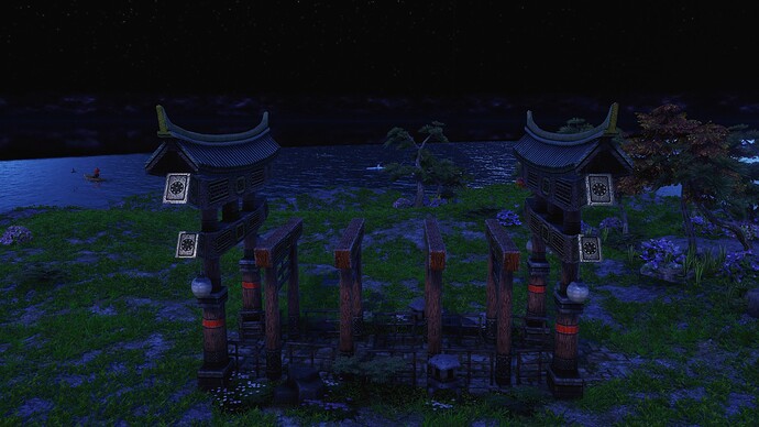 AoE III DE Torii Gates during the night