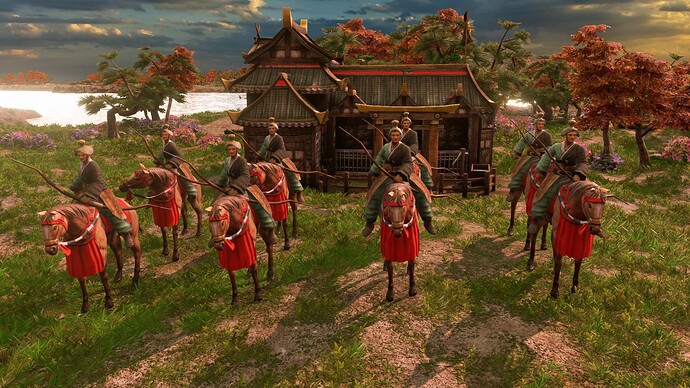 AoE III DE Japanese Honored Yabusame Archer at sunrise