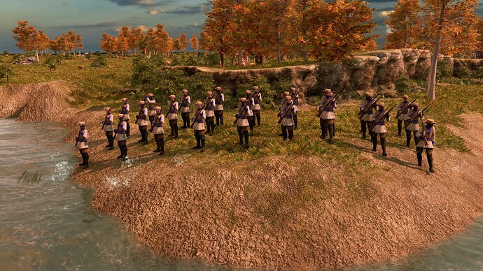 AoE III DE United States State Militia at sunrise