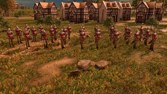 AoE III DE British Veteran Longbowman at sunrise