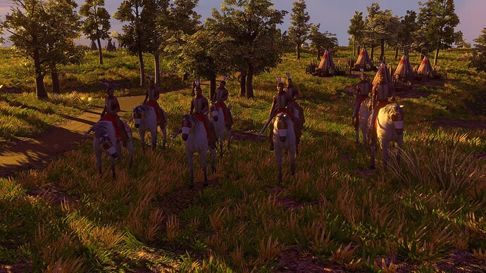 AoE III DE Lakota Champion Rifle Rider at sunset