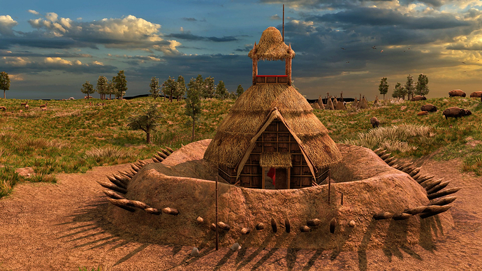 AoE III DE Stronghold at sunrise (Haudenosaunee and Lakota)