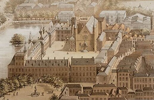 Binnenhof at the Hofvijver, Hall of Knighst in the center