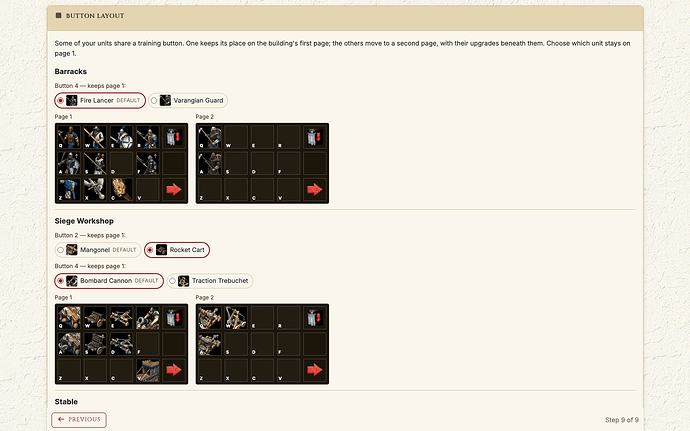 Too many units? Not a problem! Choose which go on page 2.