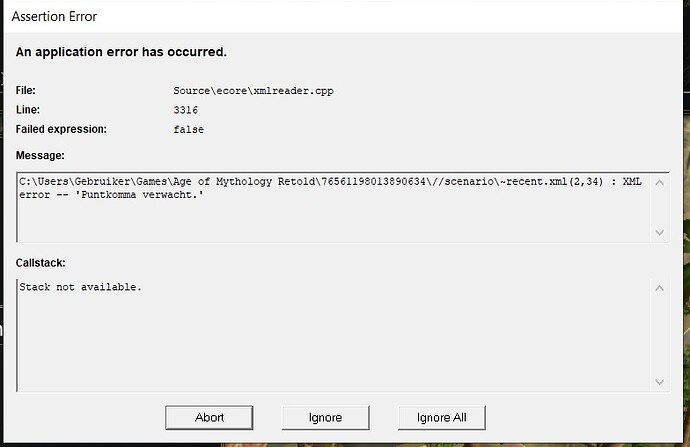 aom retold error editor