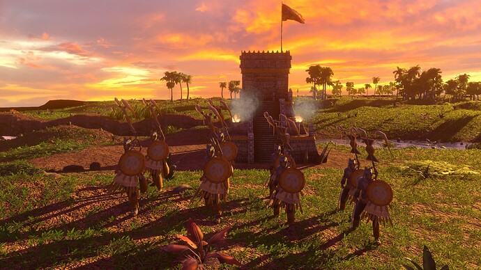 AoE III DE Aztecs Champion Coyote Runner at sunset