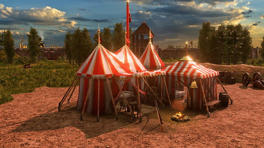 AoE III DE Command Post at sunrise