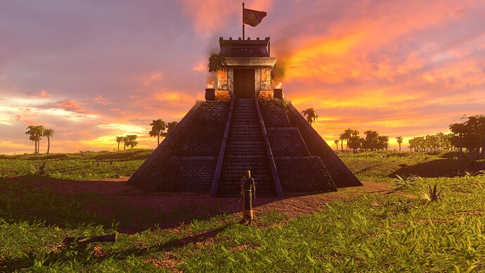 AoE III DE Aztecs Warrior Priest at sunset
