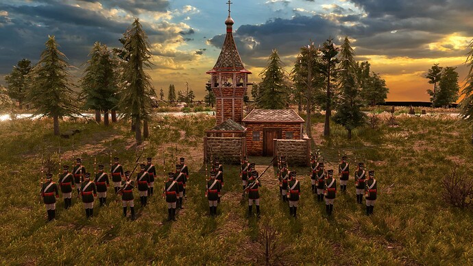AoE III DE Russian Imperial Rekrut at sunrise