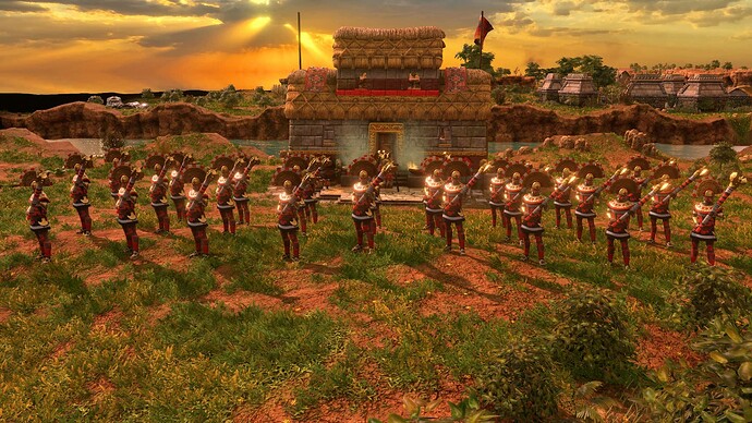 AoE III DE Inca Legendary Maceman at sunrise