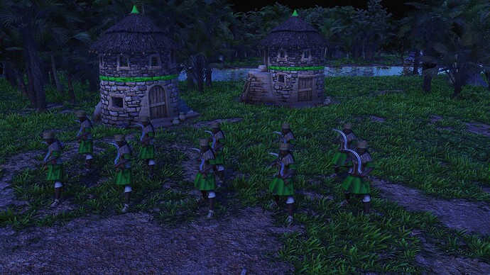 AoE III DE Ethiopians Elite Shotel Warrior during the night