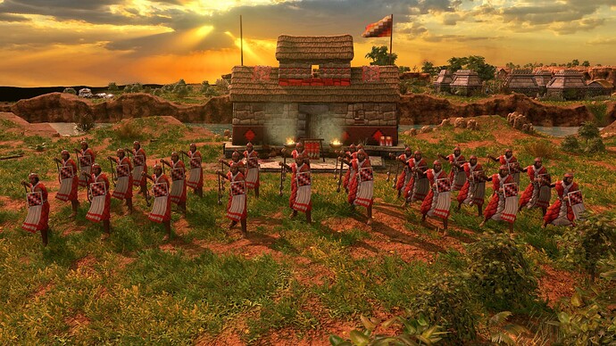 AoE III DE Inca Elite Bolas Warrior at sunrise