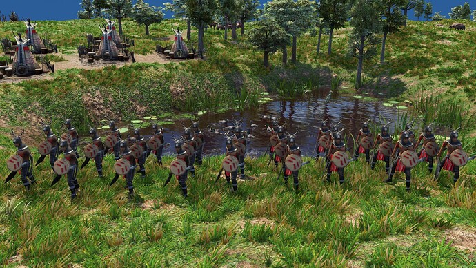 AoE III DE Lakota Champion Club Warrior during the day