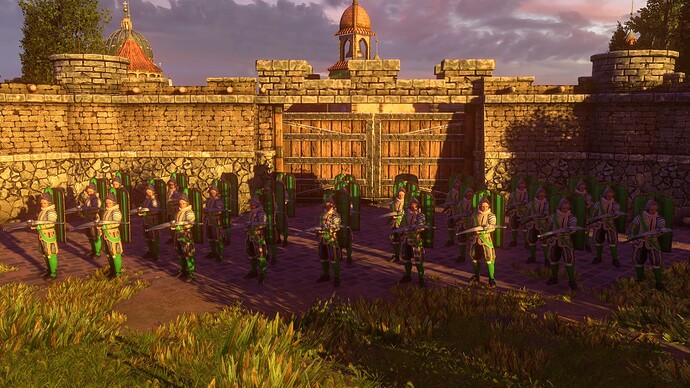 AoE III DE Italians Guard Pavisier at sunset