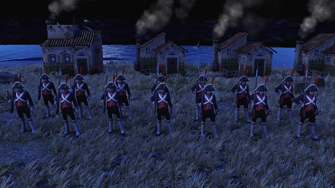 AoE III DE Spanish Walloon Guard during the night