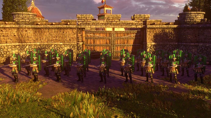 AoE III DE Italians Veteran Pavisier at sunset