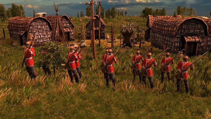 AoE III DE Lenape Warrior at sunrise