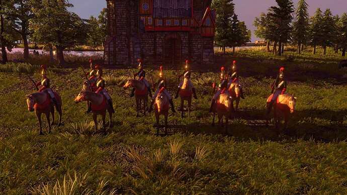 AoE III DE Russian Counter Dragoon at sunset