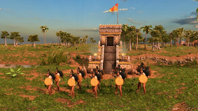 AoE III DE Aztecs Champion Otontin Slinger at sunrise