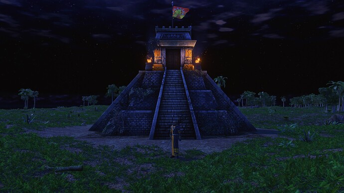 AoE III DE Aztecs Warrior Priest during the night
