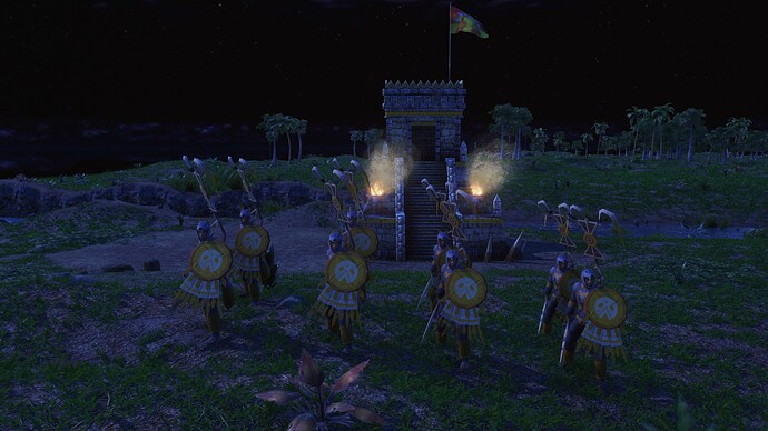 AoE III DE Aztecs Champion Coyote Runner during the night