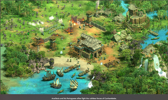 AoE II DE The Last Chieftains - Arariboia and his Portuguese allies fight the ruthless forces of Cunhambebe.